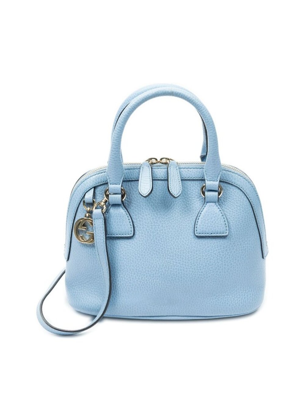 Gucci Mini Dome Tote Blue Gray Leather